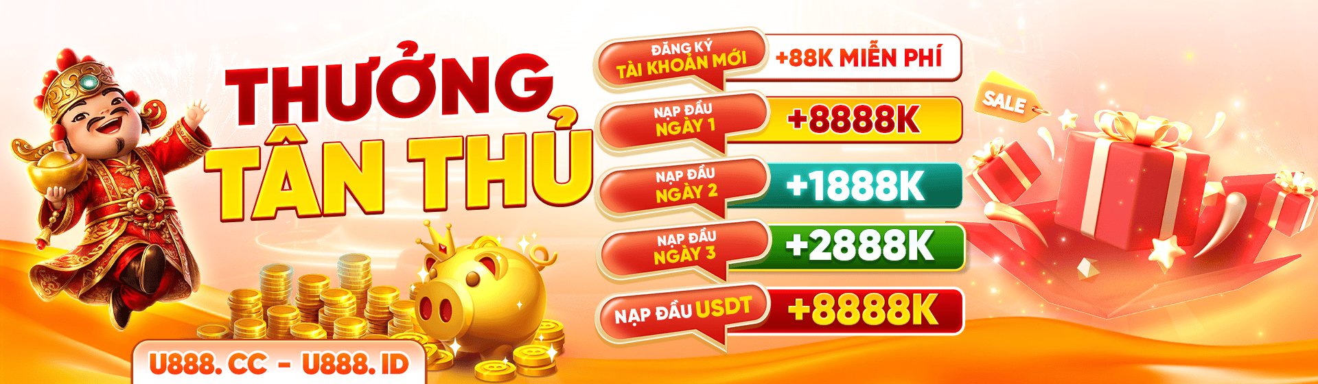 Nhà cái U888 Thưởng Tân Thủ Lên Đến 8888k